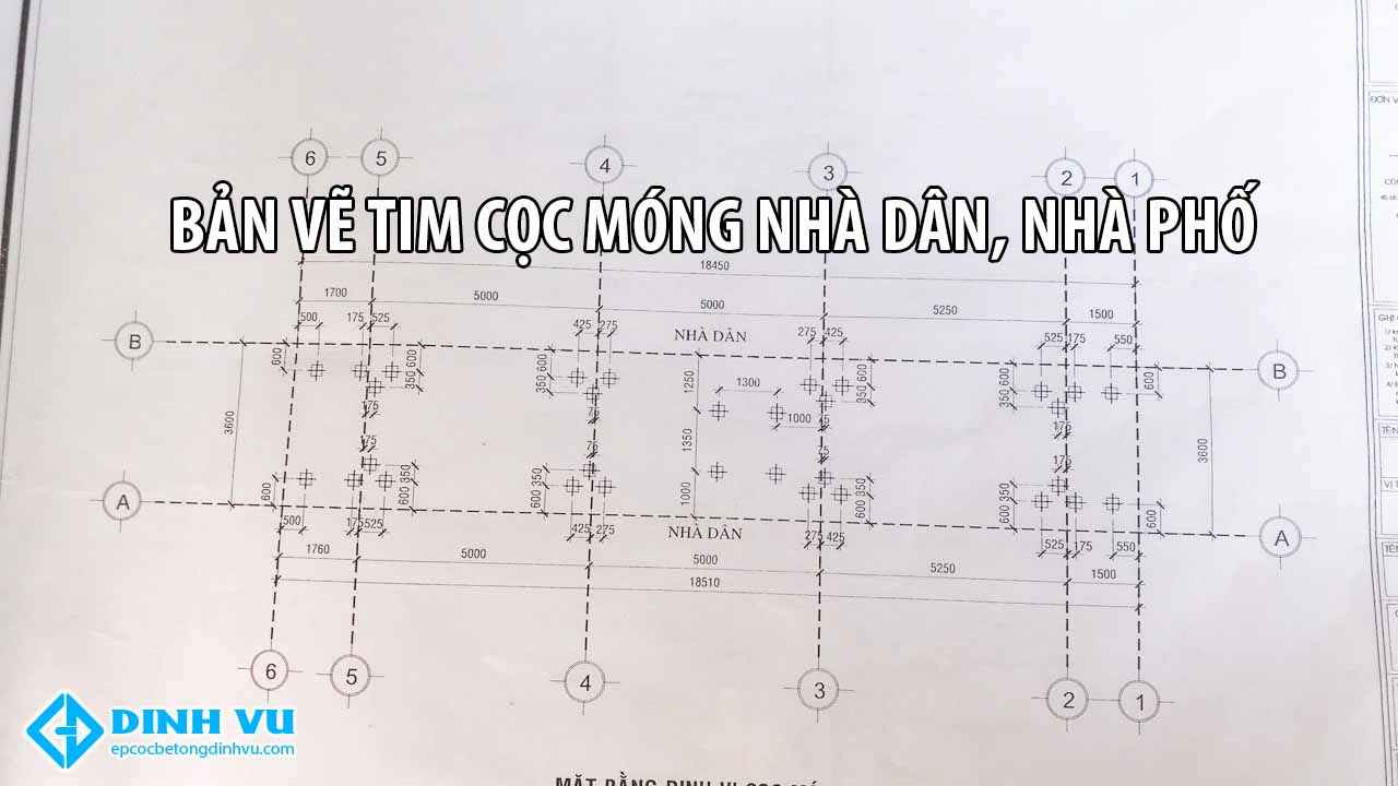 BẢN VẼ MÓNG CỌC KHOAN NHỒI CHO NHÀ NĂM TẦNG
