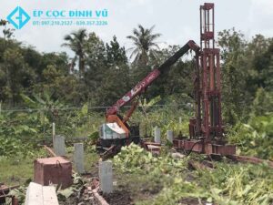 ép cọc bê tông tại giồng trôm tỉnh bến tre